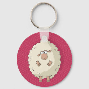 Illustration of a cute and funny giant sheep keychain