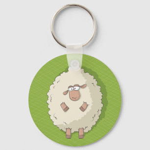 Illustration of a cute and funny giant sheep keychain