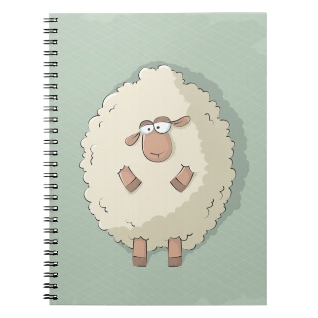 Illustration of a cute and funny giant sheep notebook (Front)