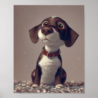 Illustration Of A Cute Dog  Poster