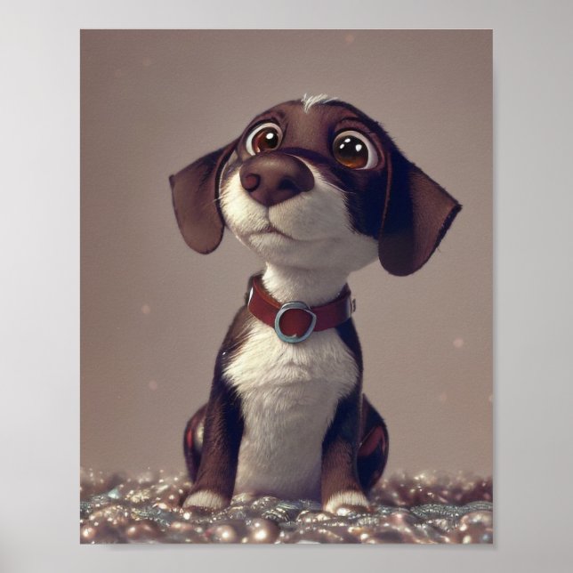 Illustration Of A Cute Dog  Poster (Front)
