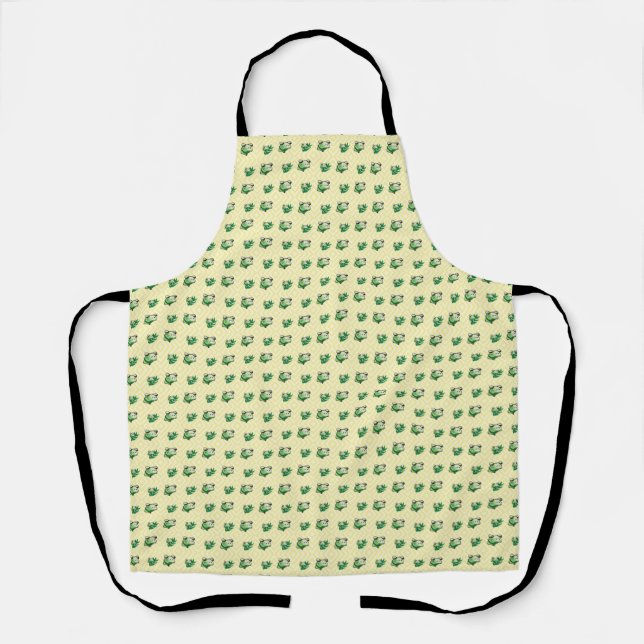 Illustration of a frog and a twig apron (Front)