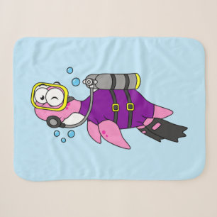 Illustration Of A Loch Ness Monster Scuba Diver. Sherpa Blanket