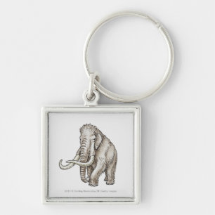 Illustration of a mammoth keychain