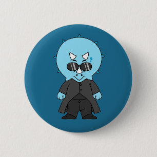 Illustration Of A Matrix Triceratops. 2 Inch Round Button