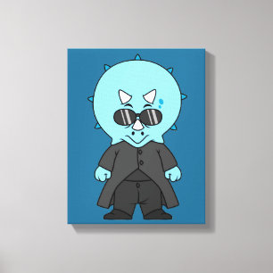 Illustration Of A Matrix Triceratops. Canvas Print
