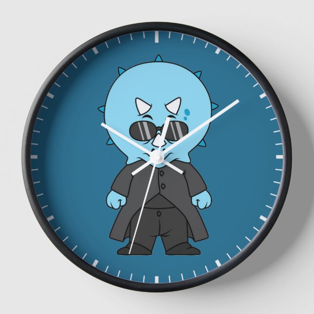 Illustration Of A Matrix Triceratops. Clock (Front)