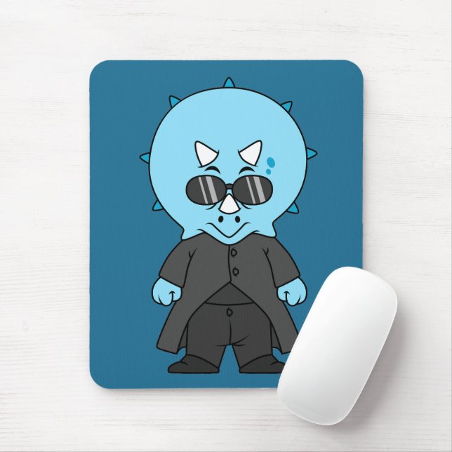 Illustration Of A Matrix Triceratops. Mouse Pad (With Mouse)