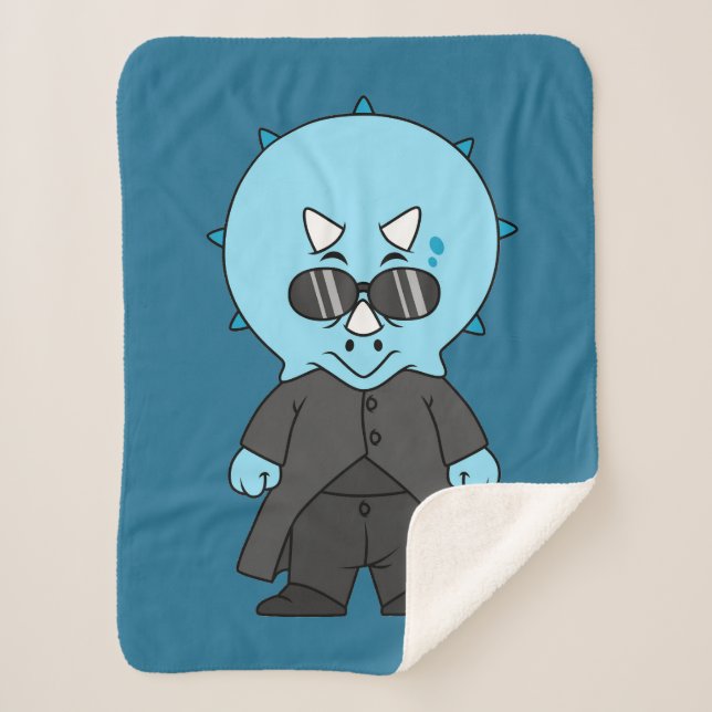 Illustration Of A Matrix Triceratops. Sherpa Blanket (Front)