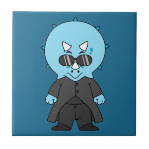 Illustration Of A Matrix Triceratops. Tile