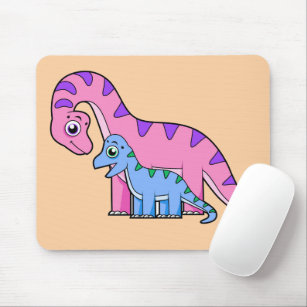 Illustration Of A Mother And Child Brachiosaurus. Mouse Pad