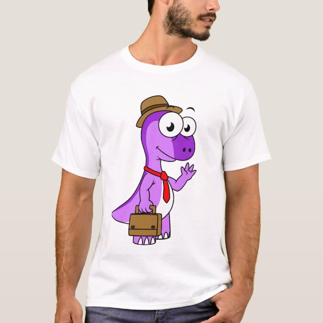Illustration Of A Pachycephalosaurus Businessman. T-Shirt (Front)