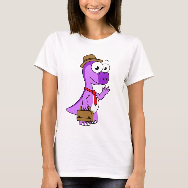 Illustration Of A Pachycephalosaurus Businessman. T-Shirt (Front)