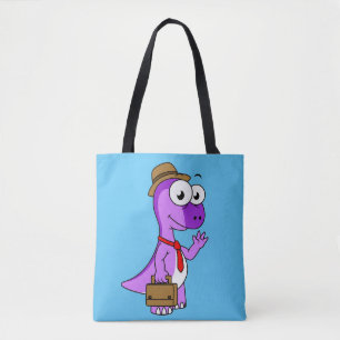 Illustration Of A Pachycephalosaurus Businessman. Tote Bag