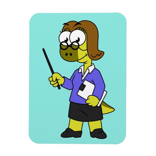Illustration Of A Pachycephalosaurus Teacher. Magnet (Vertical)