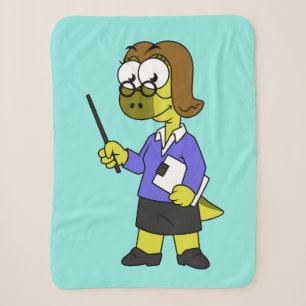 Illustration Of A Pachycephalosaurus Teacher. Sherpa Blanket