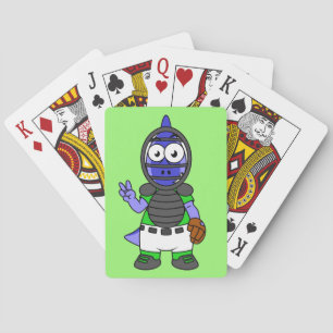 Illustration Of A Parasaurolophus Baseball Catcher Playing Cards