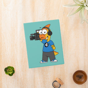 Illustration Of A Parasaurolophus Camera Operator. Mini Binder