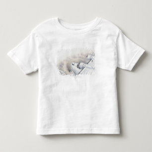 Illustration of a plane flying above wormhole toddler t-shirt