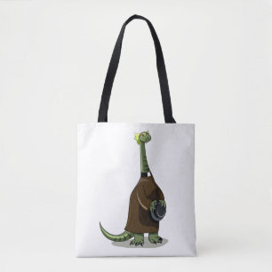 Illustration Of A Plateosaurus Dressed As A Priest Tote Bag