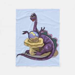 Illustration Of A Plateosaurus Fortune Teller. Fleece Blanket