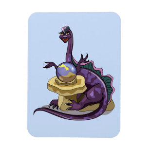 Illustration Of A Plateosaurus Fortune Teller. Magnet