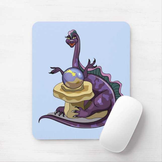 Illustration Of A Plateosaurus Fortune Teller. Mouse Pad (With Mouse)