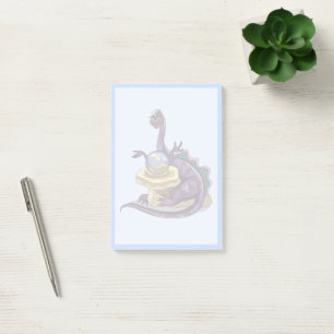 Illustration Of A Plateosaurus Fortune Teller. Post-it Notes