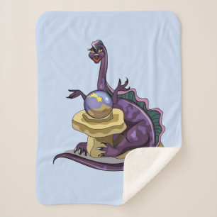 Illustration Of A Plateosaurus Fortune Teller. Sherpa Blanket