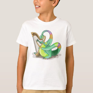 Illustration Of A Plateosaurus Playing The Harp. T-Shirt