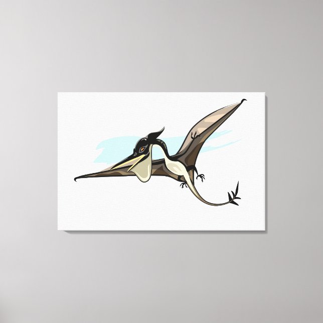 Illustration Of A Pteranodon Dinosaur. Canvas Print (Front)