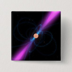 Illustration of a pulsar 2 inch square button