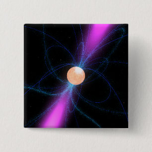 Illustration of a pulsar 2 inch square button