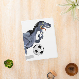 Illustration Of A Raptor Dinosaur Playing Soccer. Mini Binder