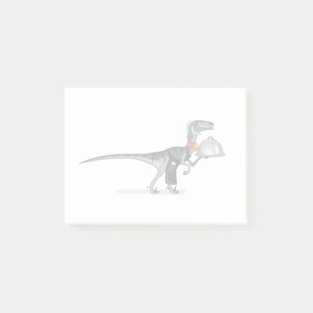 Illustration Of A Raptor Food Waiter. Post-it Notes (Front)