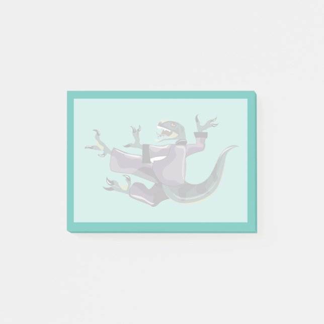 Illustration Of A Raptor Performing Karate. Post-it Notes (Front)
