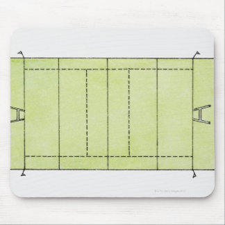 Illustration of a rugby pitch mouse pad