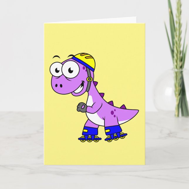 Illustration Of A Skating Tyrannosaurus Rex. Card (Front)