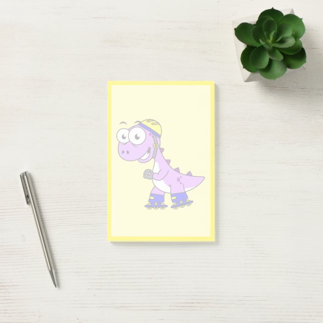 Illustration Of A Skating Tyrannosaurus Rex. Post-it Notes (Office)