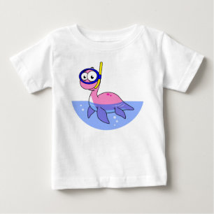 Illustration Of A Snorkelling Loch Ness Monster. Baby T-Shirt