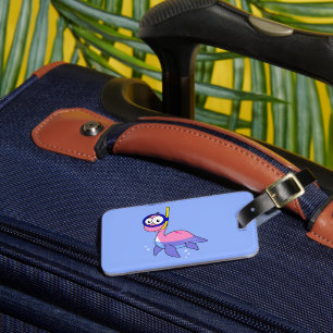 Illustration Of A Snorkelling Loch Ness Monster. Luggage Tag