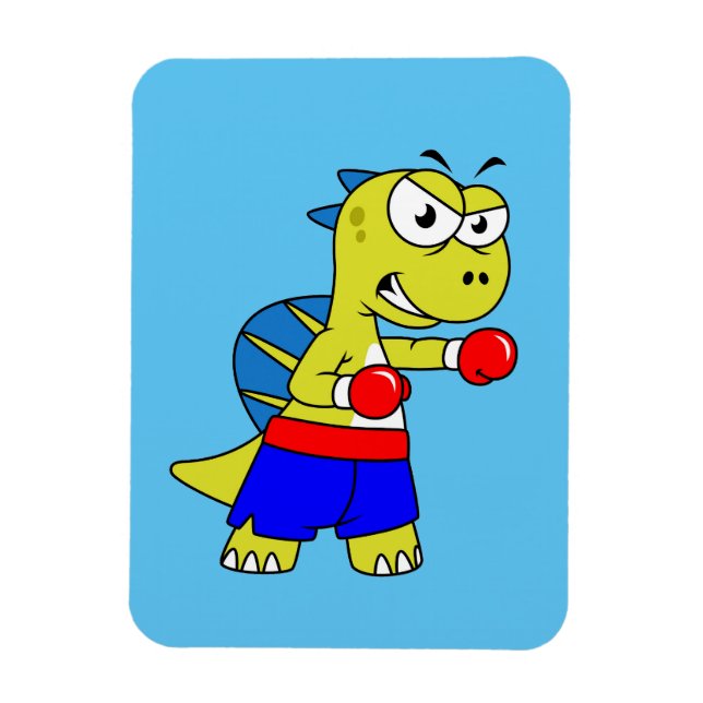 Illustration Of A Spinosaurus Boxing. Magnet (Vertical)