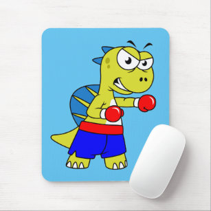 Illustration Of A Spinosaurus Boxing. Mouse Pad