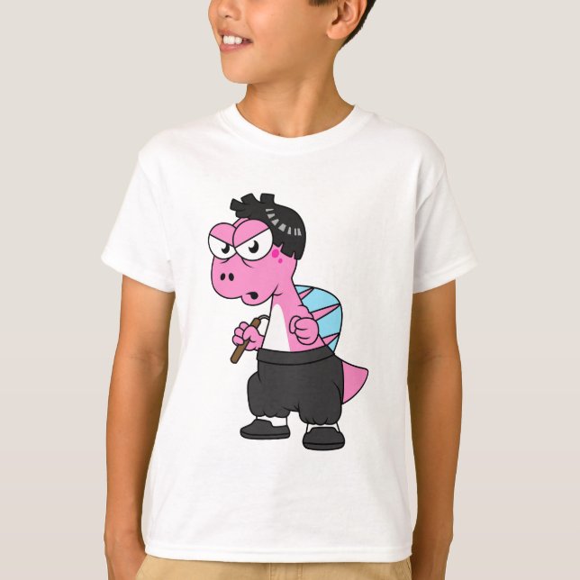 Illustration Of A Spinosaurus Bruce Lee. T-Shirt (Front)