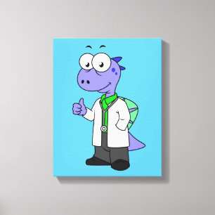 Illustration Of A Spinosaurus Doctor. Canvas Print