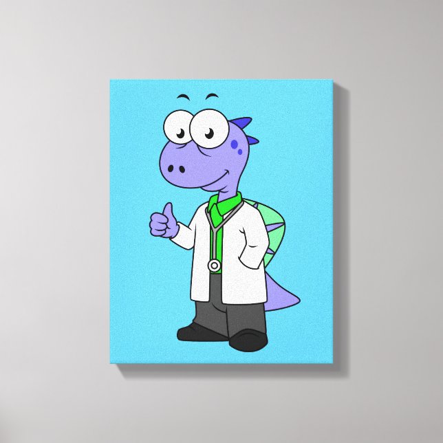 Illustration Of A Spinosaurus Doctor. Canvas Print (Front)
