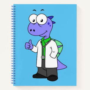 Illustration Of A Spinosaurus Doctor. Notebook