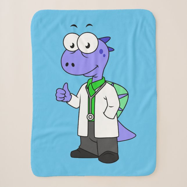 Illustration Of A Spinosaurus Doctor. Sherpa Blanket (Front)