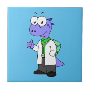 Illustration Of A Spinosaurus Doctor. Tile