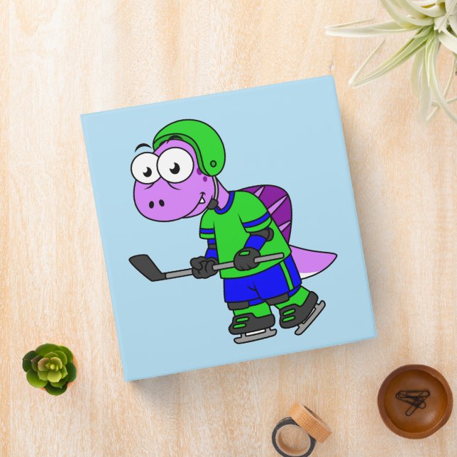 Illustration Of A Spinosaurus Hockey Player. Binder (In Situ)